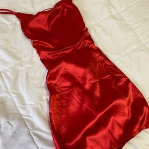 COPY - RED SATIN MINI DRESS